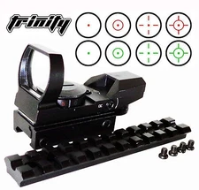 Ruger 10/22 rail mount 4 reticle red green dot open hunting optics accessory blk