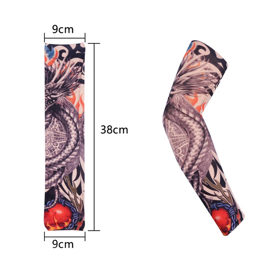 1pc Outdoor Cycling Sleeves 3D Tattoo Printed Arm Warmer UV Protection Sleeves ⇗ - Image 2 of 4