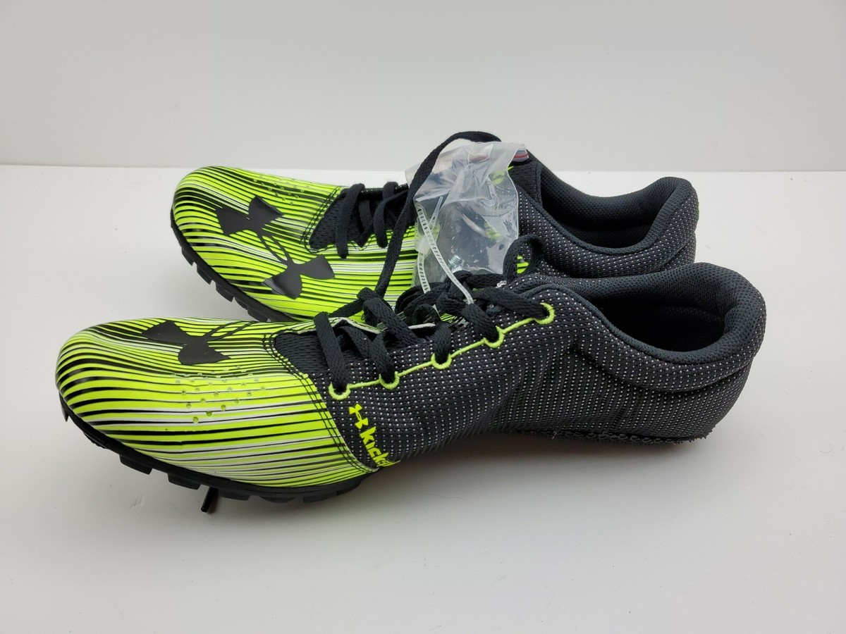 New Under Armour Size 13 Kick Sprint Track Spikes Yellow 
