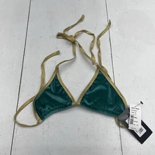 Midnight Ballerina Green Velvet Gold Trim Exotic Dancer Triangle Top Women’s OS