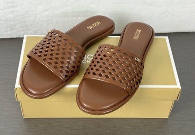 Saylor Mk Slip On Sandals Michael Kors Women's Luggage Brown