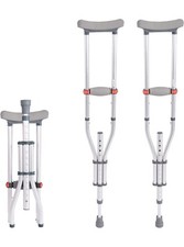 Folding Aluminum Underarm, Adjustable Travel Crutches For Youth/Adults