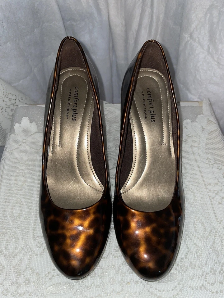 Comfort Plus by Predictions talla 7 estilo stiletto tacones altos estampado leopardo descolorido Foto 2 de 4