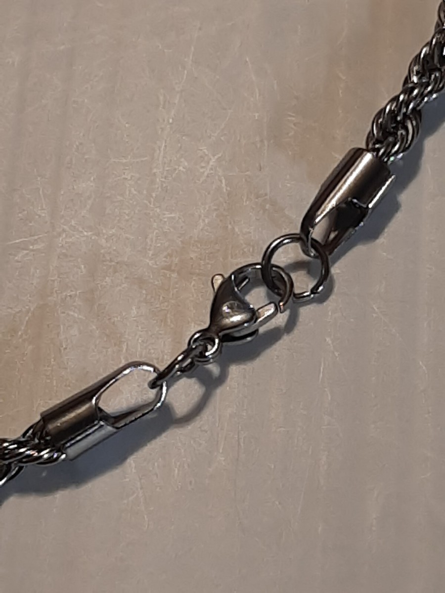 Ciondolo E Collana Catena In Acciaio Inox Baltimore Ravens - 30 Pollici, 5 Mm - Nuovo Senza Etichette