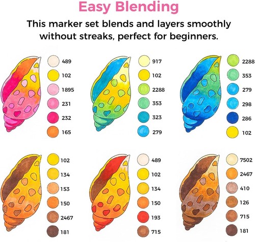 Ohuhu 48-Color Alcohol Markers Set - Dual Tip Art Markers for Kids & Adults - Picture 4 of 7