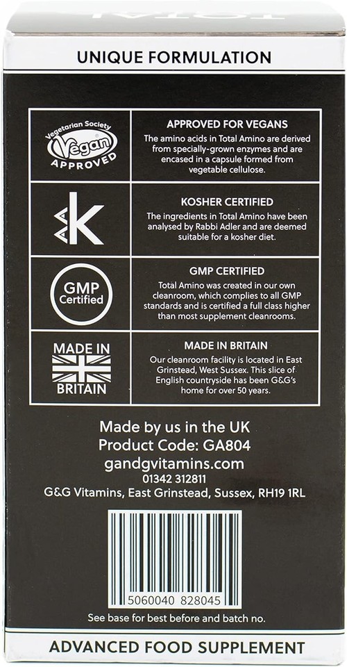 Total Amino Full Spectrum Amino Acids Capsules BCAA Free Form