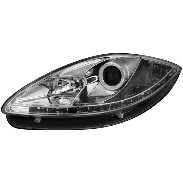 2 X Scheinwerfer FüR Seat Leon 1P 05-09 LED Tagfahrlicht Optik Chrome-image