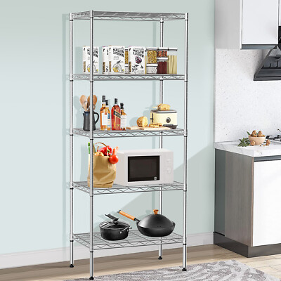 24x14x 60'' 5 Tier Metal Shelves Adjustable Heavy Duty Wire Shelving Unit Storage