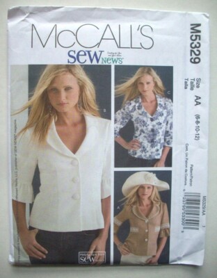 Fitted jacket top pattern 5329 size 6 8 10 12 UNCUT