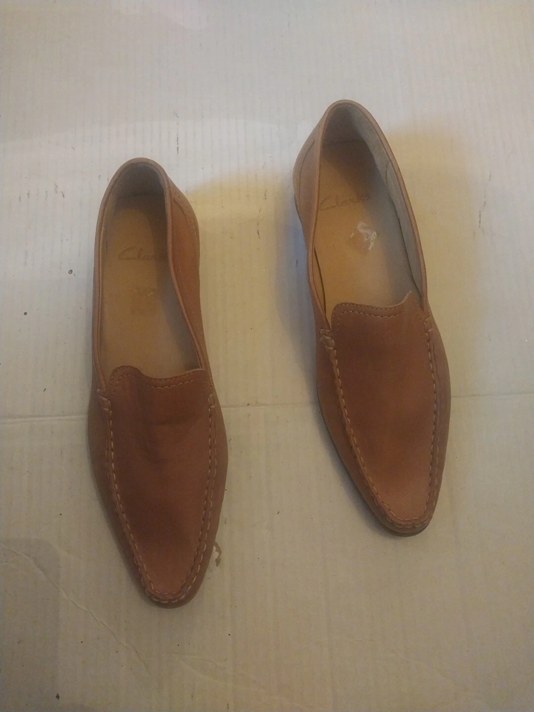 Mocassini bassi Clarks Collection da donna taglia UK 6 US 8 in pelle marrone chiaro