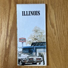 Texaco Map Illinois Chicago Aurora Joliet 1975 Gas Oil Advertising Street
