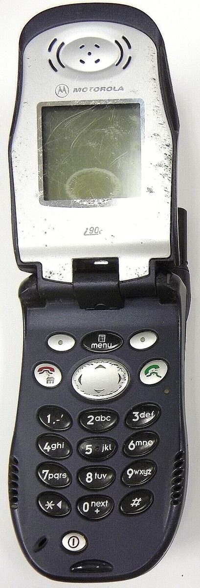 Motorola i series i90c - Blue and Silver ( Nextel ) iDEN PTT Flip