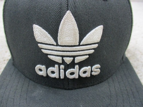 Adidas Hat Cap Snap Back Gray White Trefoil Logo Baseball Kids Boys Youth - Picture 2 of 14