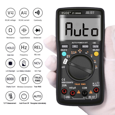 BSIDE Smart Multimeter Auto/Manual R-ange True RMS Digital Universal Meter w/APP