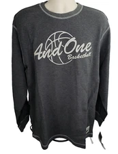 And1 Shirt, Micro-waffle Knit, Men's L, Gray w/ Spellout, NWT