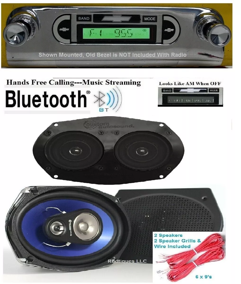1953-1954 Chevy Bel Air Bluetooth Radio Stereo Dash Speaker + 6x9and#039;s 630BT-NPB eBay