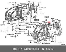 Genuine OE rail, roof side, outer left, 6121235040 for Toyota 61212-35040