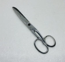 Vintage 1960s USSM Hot Dropped Forged Steel 7” Sewing Scissors 7” Italy T1