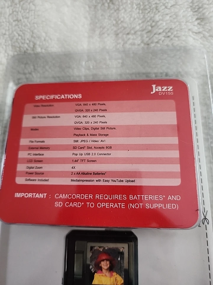 Videocámara digital Jazz DV150 180 pantalla de vista previa abatible nueva sellada ENVÍO GRATUITO  Foto 2 de 3