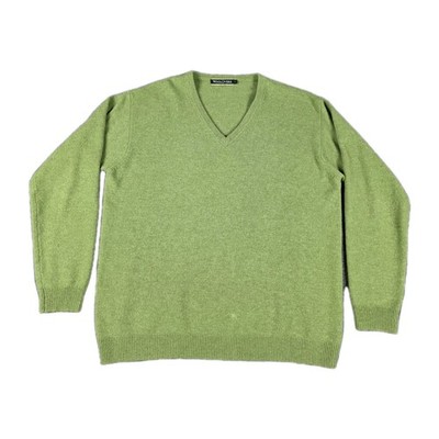 Woolovers Mens Sweater  Pullover Size Medium V-Neck Green 100% Pure New Wool