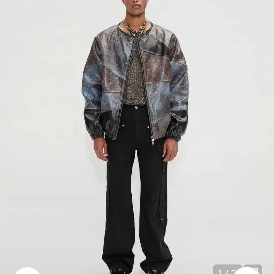 Andersson Bell Leather Patchwork Bomber Jacket L … - image 2