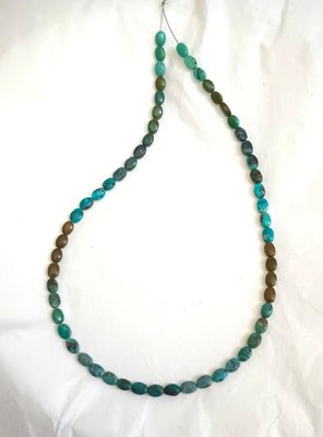 OLD STOCK MULTI-COLOR/MINE TURQUOISE 4-5x6-7MM PETITE OVAL BEADS - 15.75''- 5664E