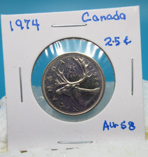 1974 Canadian Quarter 25 Cent Queen Elizebath II Canada COIN /About Uncirculated