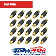 20 Pack RCA Female to Female Coupler Adapter Gold Plated for Audio Video Phono