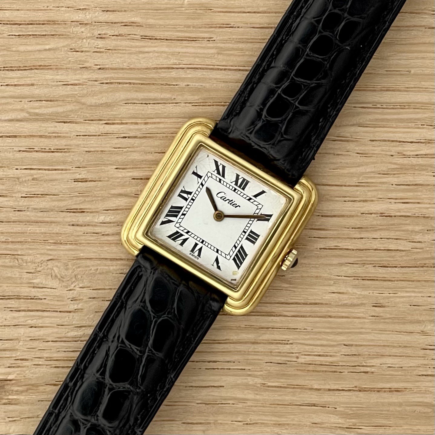 Rare Cartier Stepped Tank | Gold Plated Manual Wind Wrist Watch Serviced