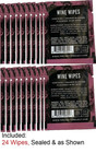 The Vanity Project Wine Stain Remover Wipes 24 Wipes Total Sealed Packs as shown