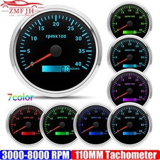 LED 110MM Tachometer 3000-8000 RPM Tacho Gauge for Diesel Engine Car Boat 12V24V