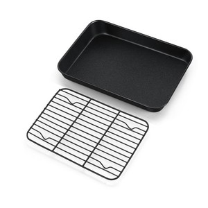 TeamFar Grille-pain Pan avec jeu de rack, 9.25 x 7 x 1 x 7 x 1inch, noir