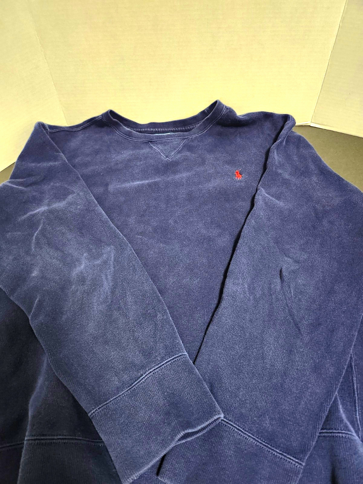 Polo by Ralph Lauren Men’s Crewneck Pullover Logo Sweatshirt Blue XL vintage tag