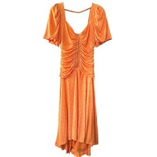 ASOS Puff Sleeve Ruched Corset Eyelet Midi Dress Sz US 10 Cottagecore Romantic