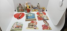9 Vintage Mechanical 1930s-40s VALENTINE'S DAY CARDS MADE IN USA