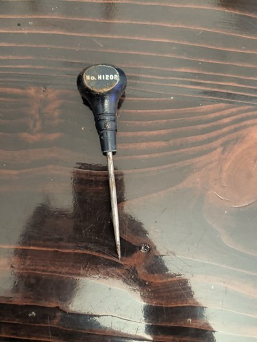 Vintage Stanley Handyman No. H1202 Scratch Awl - Black Handle, 6" Long