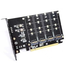 Internal 4 Port PCIE X16 to M.2 NVME Controller Card for Desktop Support SSDs
