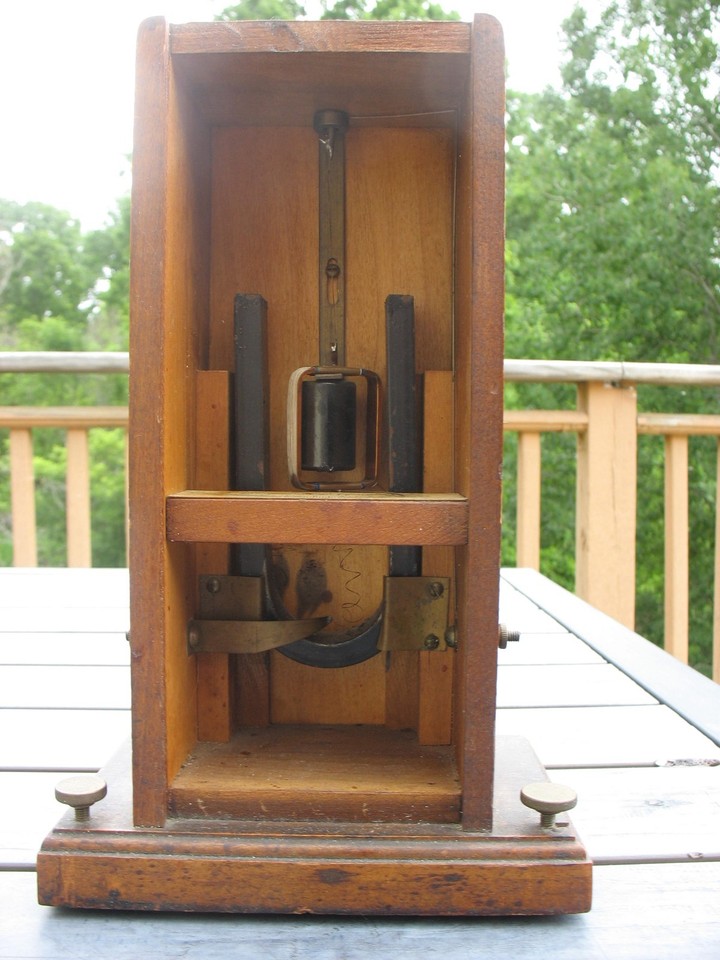 An 1800s Galvanometer from Berbach & Son — a gorgeous brass scientific relic that measures electricity and looks like it belongs in a Frankenstein lab.