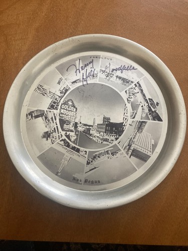 HENRY HILL INSCRIBED GOODFELLAS SIGNED LAS VEGAS DECORATIVE METAL PLATE AND CARD
