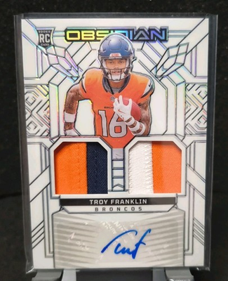 #ad #ad 2024 Panini Obsidian WHITE CONTRA SSP Troy Franklin DUAL 3 COLOR RPA CASE HIT $99.99
