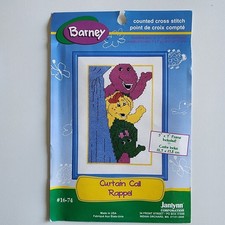 Janlynn Barney Purple Dinosaur Counted Cross Stitch Kit + Frame Baby Bop BJ 90s