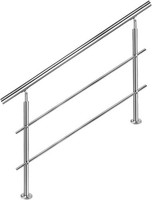 Edelstahl Handlauf GeläNder 120 Cm Mit 2 Querstreben FüR Treppen Balkon Terrasse