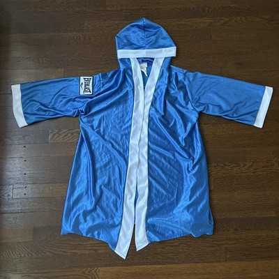 Everlast Hooded Boxing Robe, Blue/White Trim, Adult Unisex Size M