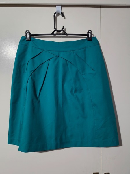 Womens VERONIKA MAINE Aqua Green European Fabric Skirt - Size 14 (T70)