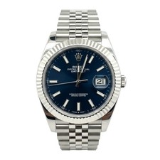 Rolex 41mm Datejust 126334 Blue Dial Fluted Steel Jubilee - 2024 Card