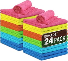 Microfiber Cleaning Cloth, 24 Pack Reusable Microfiber Towels for Cars Lint