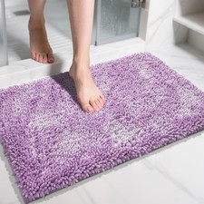 31.5x20 Inch Lilac Chenille Bathroom Rugs Non Slip Extra Thick Absorbent Mat