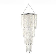 Sparkling Iridescent Acrylic Beaded Hanging Chandelier,4 Tiers Beads Pendant ...