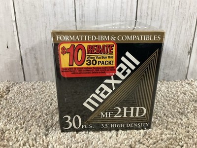 Vtg Sealed Maxwell 3.5'' Floppy Disks 30-Pack MF2HD IBM Formatted - Retro Tech!