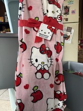 Hello Kitty Plush Throw Blanket Pink Red Apples Hearts Sanrio Animation